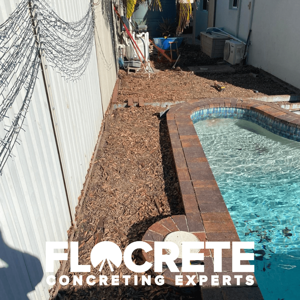 Pool renovation. Paradise Point. Seamless Edge Pool Surround. White Full-Depth Concrete